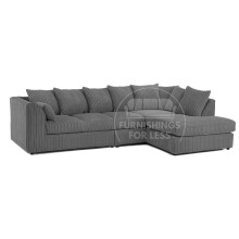 (5 Seater Right Hand Facing, Grey) Luxor Scatter Back Cord Corner Sofa Range