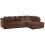 (5 Seater Right Hand Facing, Chocolate) Luxor Scatter Back Cord Corner Sofa Range 1