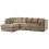 (5 Seater Left Hand Facing, Coffee) Luxor Scatter Back Cord Corner Sofa Range 1