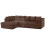 (5 Seater Left Hand Facing, Chocolate) Luxor Scatter Back Cord Corner Sofa Range 1