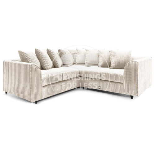 (5 Seater Symmetrical, Cream) Luxor Scatter Back Cord Corner Sofa Range