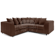 (5 Seater Symmetrical, Chocolate) Luxor Scatter Back Cord Corner Sofa Range
