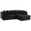 (4 Seater Right Hand Facing, Black) Luxor Scatter Back Cord Corner Sofa Range 1