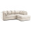 (4 Seater Right Hand Facing, Cream) Luxor Scatter Back Cord Corner Sofa Range 1