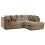 (4 Seater Right Hand Facing, Coffee) Luxor Scatter Back Cord Corner Sofa Range 1