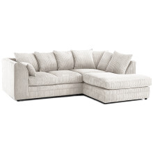 (4 Seater Right Hand Facing, Silver) Luxor Scatter Back Cord Corner Sofa Range