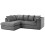 (4 Seater Left Hand Facing, Grey) Luxor Scatter Back Cord Corner Sofa Range 1