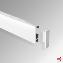 (Noir) Embout/pièce, pour rail de suspension d'image sur rail à clip (raccord d'installation)