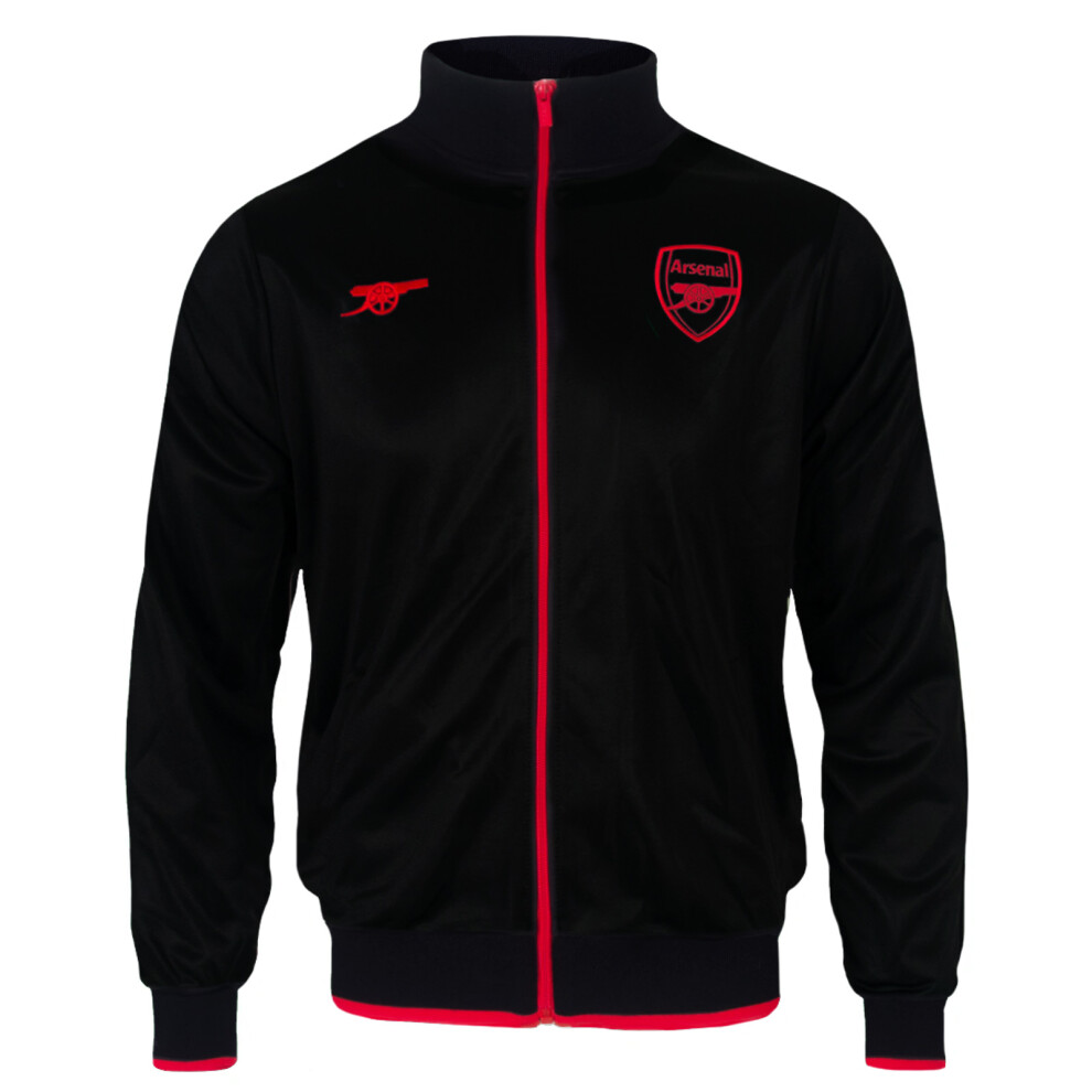 (Black, Large) Arsenal FC Official Football Gift Mens Retro Track Top Jacket