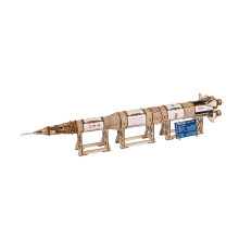 Quebra-cabeça 3D em madeira - UGEARS - Saturn V - 500 peças - 10 x 66,5 x 14,6 cm - Montagem 7h