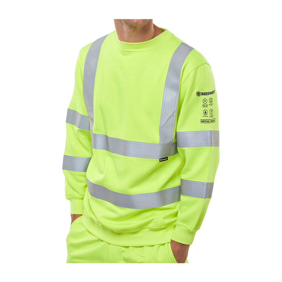 Beeswift Arc Compliant Hi Vis Sweatshirt Saturn Yellow Xxxxxl 5030566235634