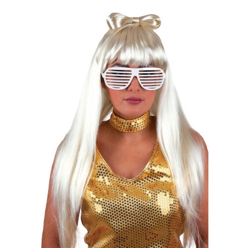 (White) Long Wig with Bow - Lady Gaga 2