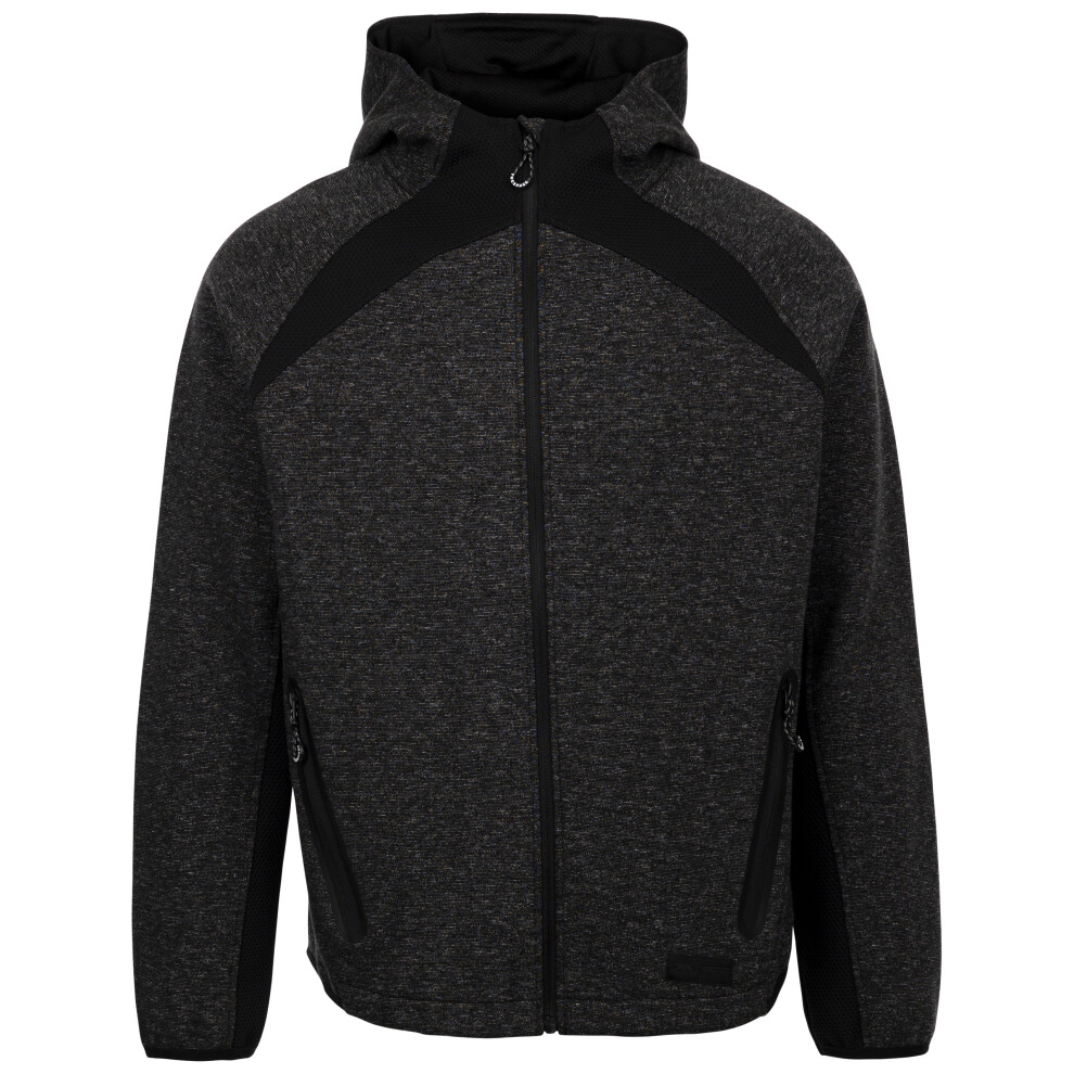 (L, Black) Trespass Mens Active Top Hooded Full Zip Chapa