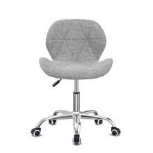 (grey) Modern Velvet Swivel Office Chair, Height Adjustable Padded Armless Desk Chair with Wheels