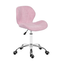 (pink) Modern Labm Wool Swivel Office Chair, Height Adjustable Padded Armless Desk Chair
