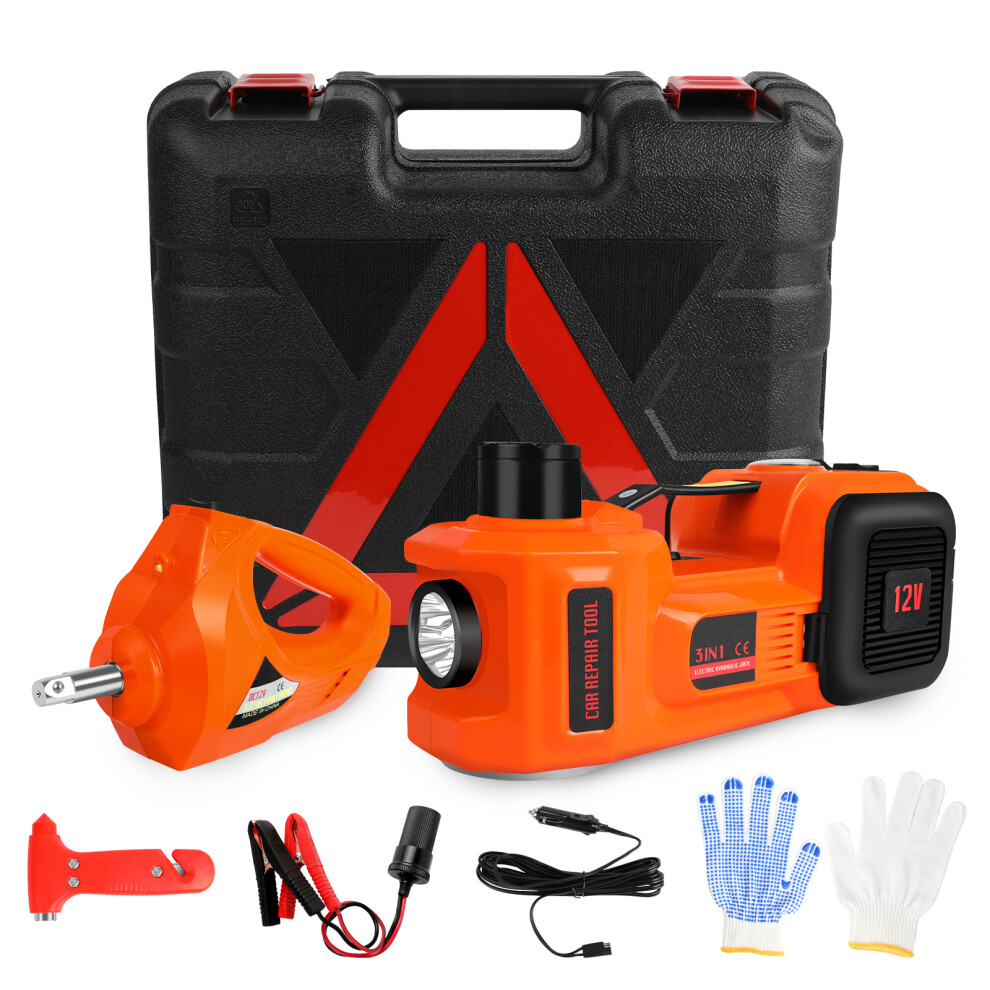 Electric Car Jack Kit 5 Ton 12V With Electric Wrench And Tire Inflator Pump For Suv Mpv Sedan Change Tires Garage Repair 6901489037768
