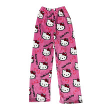 (Pink, M) Cool Kitty Flannel Pajama Pants Women'S Autumn Winter Warm Casual Homewear Girl Graffiti Pant Comfortable Soft Pajama Pants