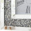 Crushed Diamond Mirror Wall Clock, 30 x 30 cm, Square, Roman Numerals 3