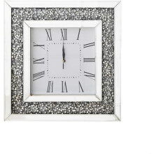 Crushed Diamond Display Diamante Silent Wall Clock, 35x35cm Home Decor