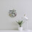 Large Round Number Diamond Crystal Mirror Wall Clock, 40 cm Silver 6