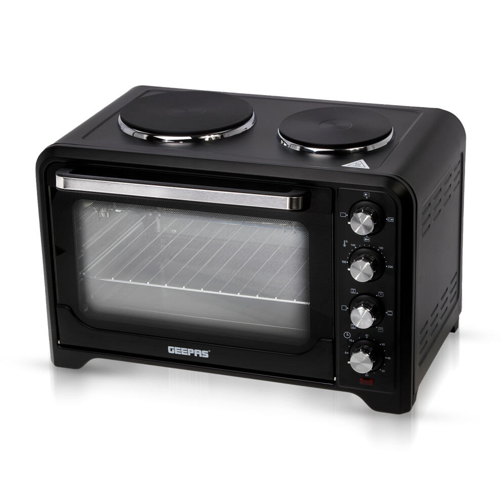Geepas 38L Mini Oven & Grill with Double Hotplate