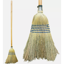 Corn Broom Traditional Sweeping Brush Long Handled Yard Garden Wooden