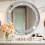 Crystal Round Silver Mirror, 40x40 cm, Frameless Wall Hanging Mirror 3