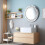 Crystal Round Silver Mirror, 40x40 cm, Frameless Wall Hanging Mirror 8