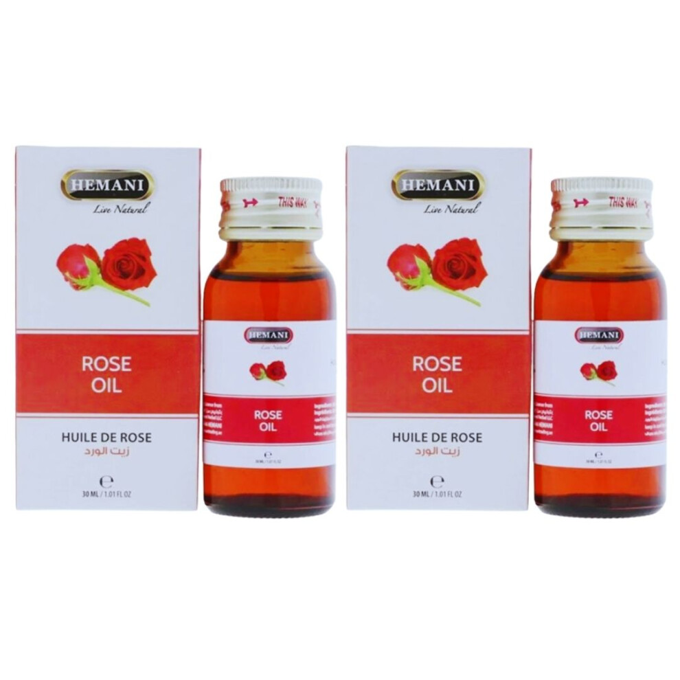Hemani Rose Herbal Oil 30ml Pack Of 2 |Fighting Depression |Boosting Confidence |Treating Wounds |Reduce marks Acne & Pox Fade Away |Multipurpose Oil