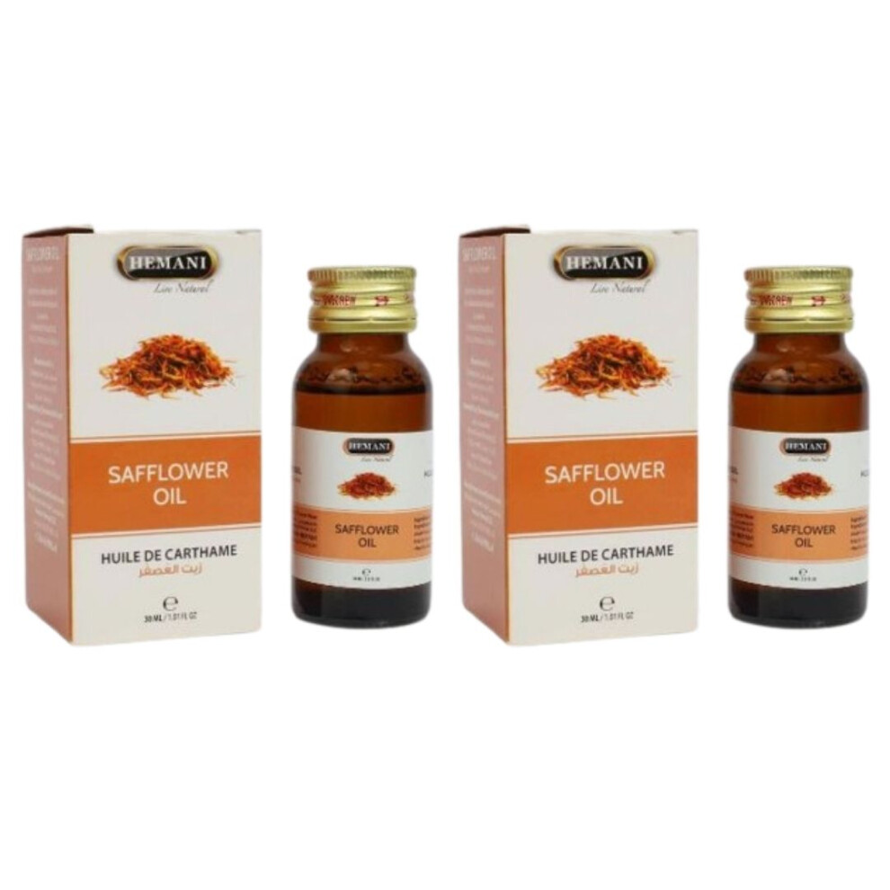 Hemani Safflower Herbal Oil 30ml Pack Of 2 |Balance Cholesterol Level |Weight Loss Supplement |Hair Growth Oil |Essential & Multipurpose Oil