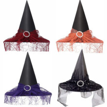 Halloween Witch Hat with Veil Pointy Witch
