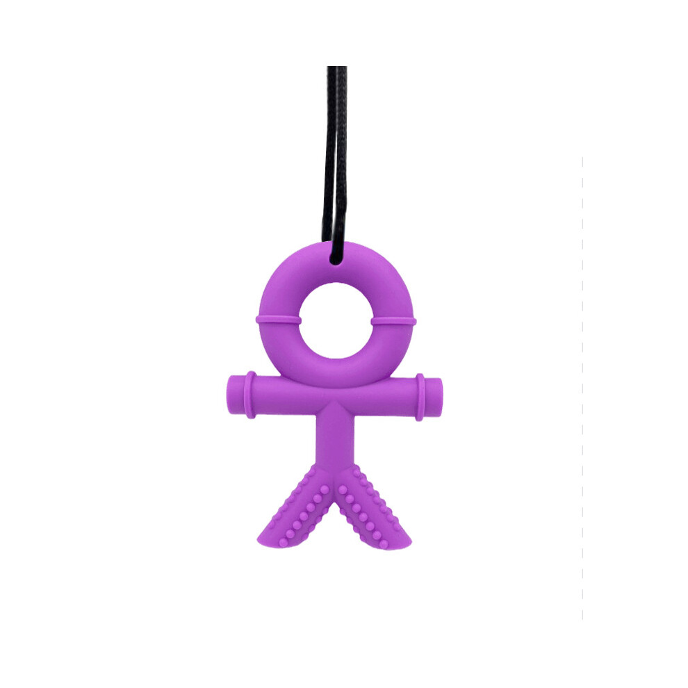 (Purple) Children Sensory Necklace Chew Toy Kids Adults Man Autism Adhd Biting Sensory