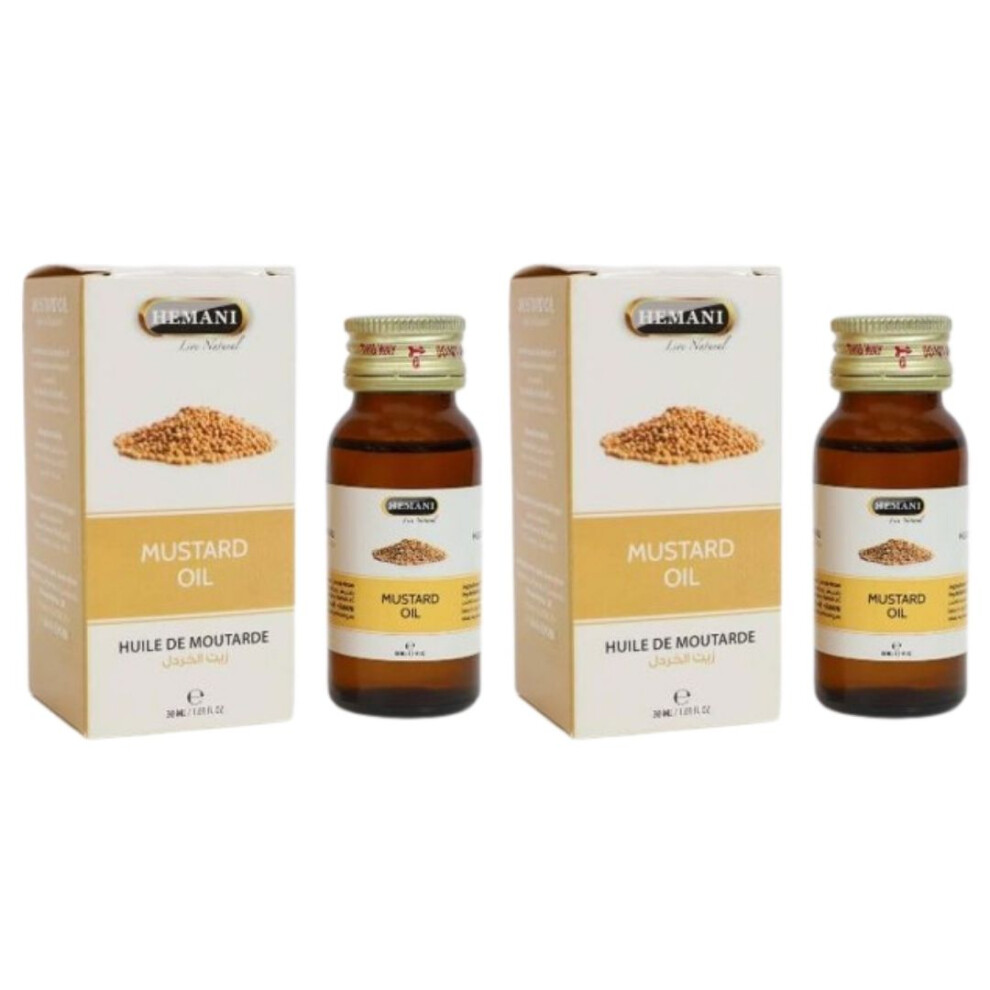 Hemani Mustard Herbal Oil 30ml Pack Of 2 |Detoxify Human Body |Prevent Stomach-Related Ailments |Vitamins A & E |Essential & Multipurpose Oil