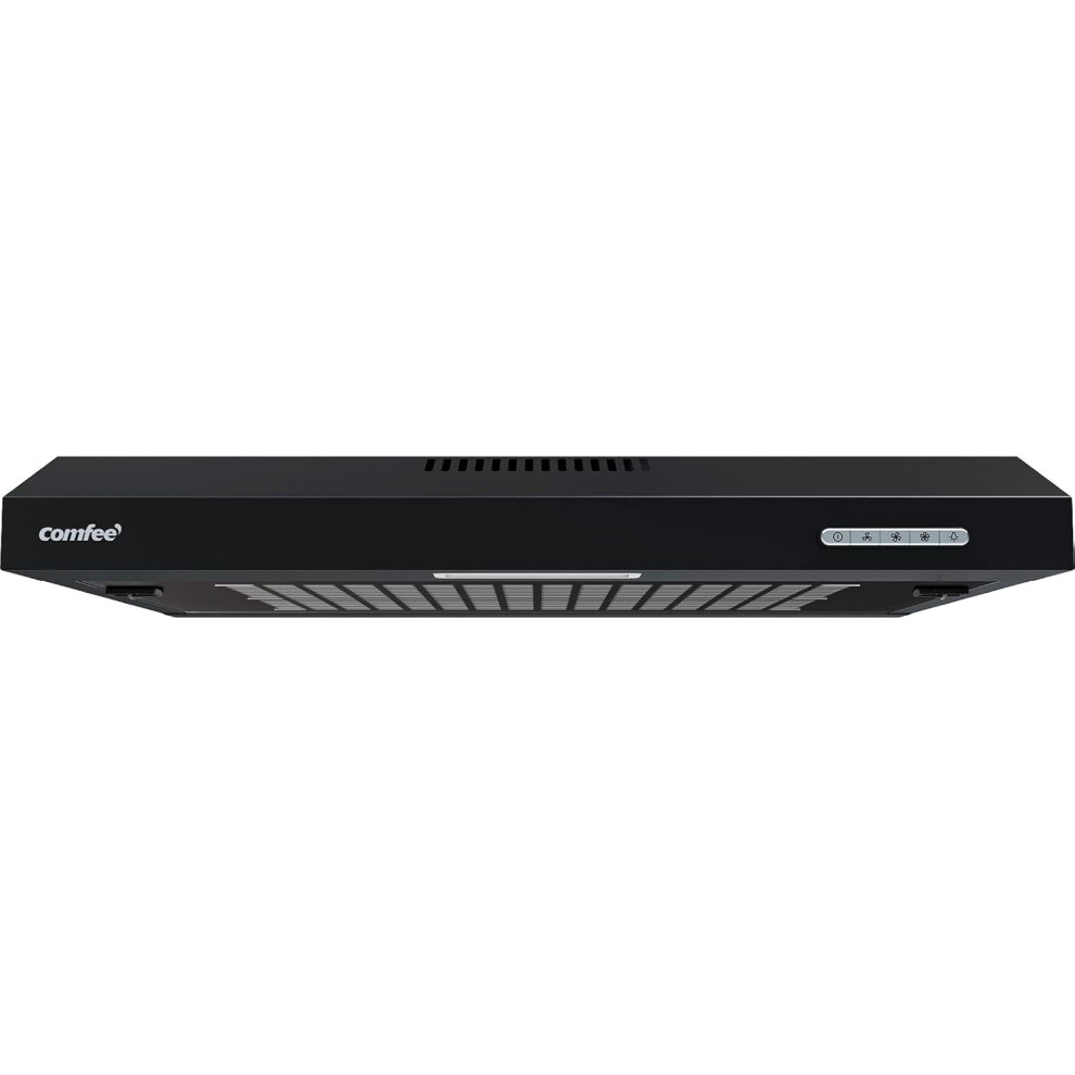 Black 60cm Under Cabinet Wall-Mount Cooker Range Hood with 3-Speed Modes