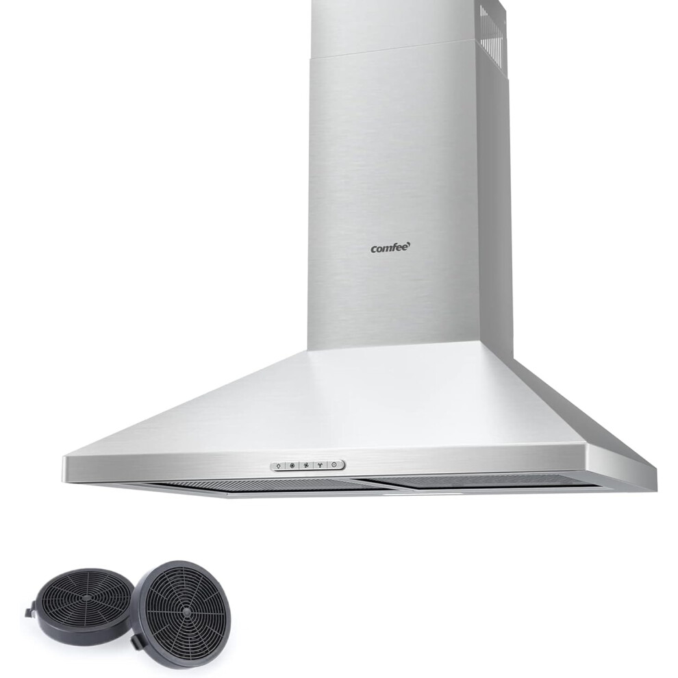 Class A+ 60cm Chimney Cooker Range Hood Kitchen Extractor with 3-Speed Modes