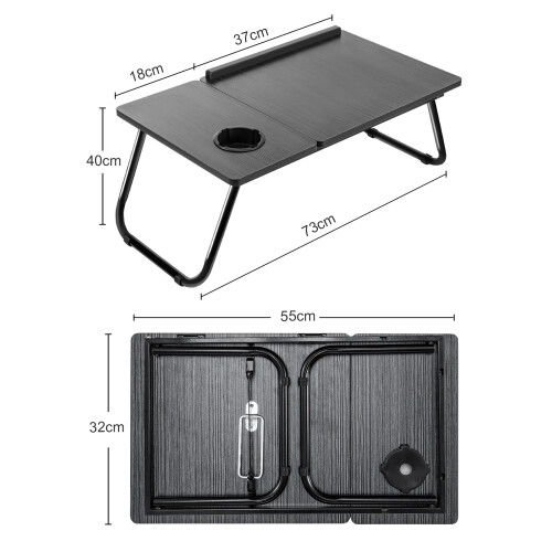 Foldable Laptop Desk Laptop Table with Cup Holder Height Adjustable 1