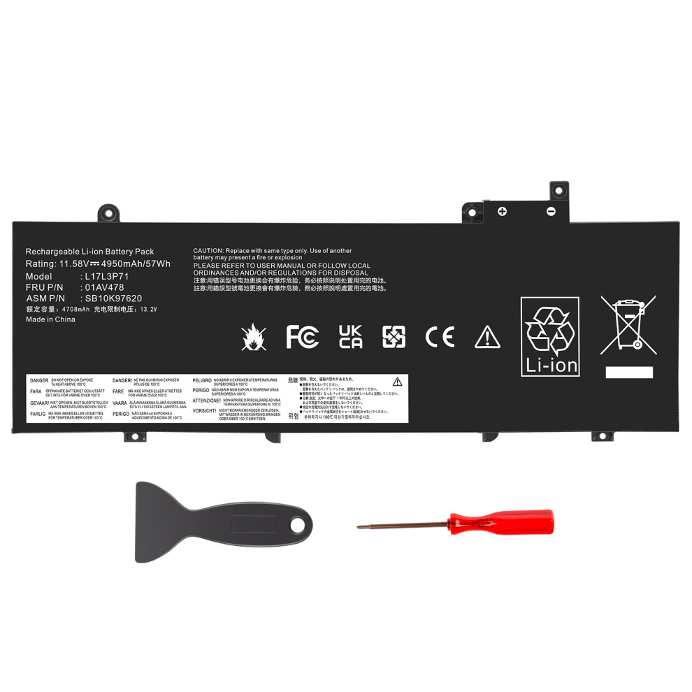 11.58V 57Wh 4920mAh Laptop Battery Compatible with Lenovo ThinkPad T480S Series Notebook L17M3P71 01AV478 SB10K97620 01AV479 SB10K97621