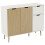 Vida Designs (Oak & White) Vida Designs 3 Door 1 Drawer Sideboard Storage 12