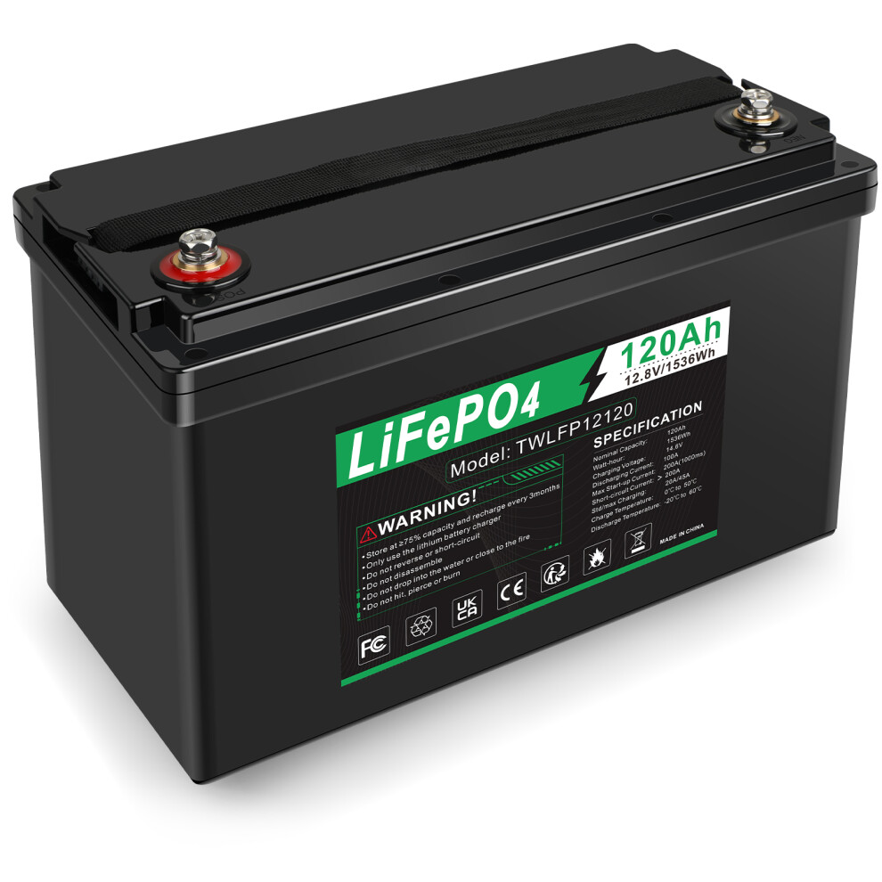 12V 120Ah Lifepo4 Battery, 12.8V Energy Power Lifepo4 Batteries For Rv, Backup Power, Solar, Trolling Motor, Camping Motor Boat 6901489038024