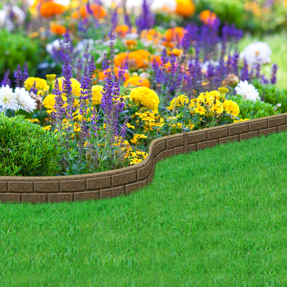 (Earth, Pack Of 4) Ultra Curve Bricks Rubber Eco Garden Border Edging 5061050492332