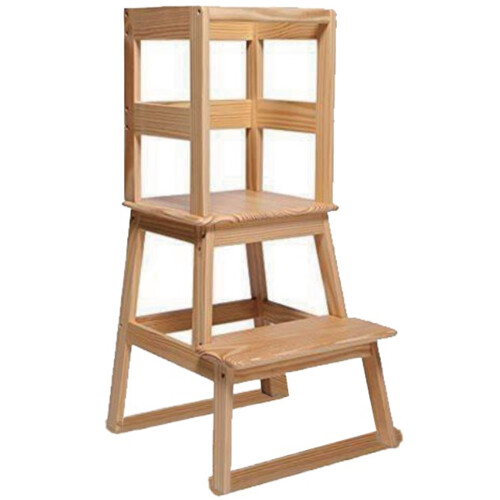 Gr8 Home Wooden Toddler Learning Step Stool Stairs Ladder Kitchen Helper Tower 2