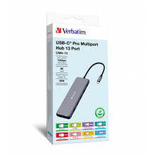 Hub multiporto USB-C Pro VERBATIM - CMH-13 - 13 Porte - HDMI, DP, SD, micro SD, Ethernet, USB-A, USB-C - Nero
