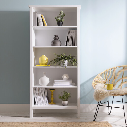Noa and Nani Hemming 5 Tier Tall Bookcase in Classic White 1