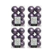 48 Heather Lilac Christmas Baubles 6cm Shatterproof Tree Shiny Matt