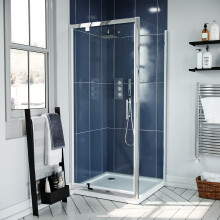 Nes Home 800 x 760mm Pivot Door Shower Enclosure & Side Panel Chrome