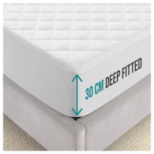 (Single Bed Mattress Protector) Soft Mattress Protector Extra Deep 30cm Bed Cover