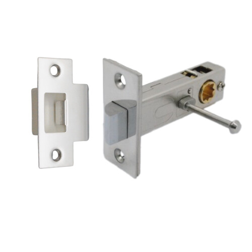 (Polished Chrome) Premium Privacy Button Tubular Latch 57mm Backset