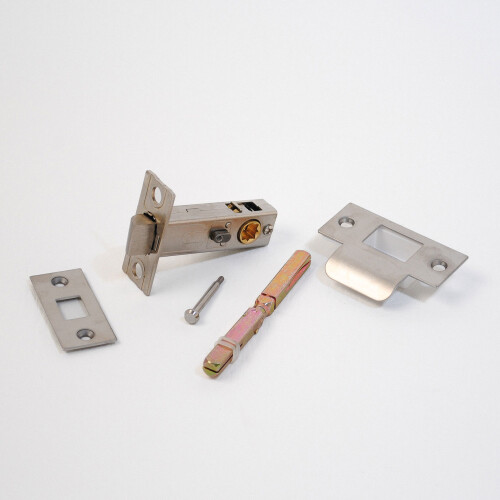 (Satin Chrome) Premium Privacy Button Tubular Latch 57mm Backset 2