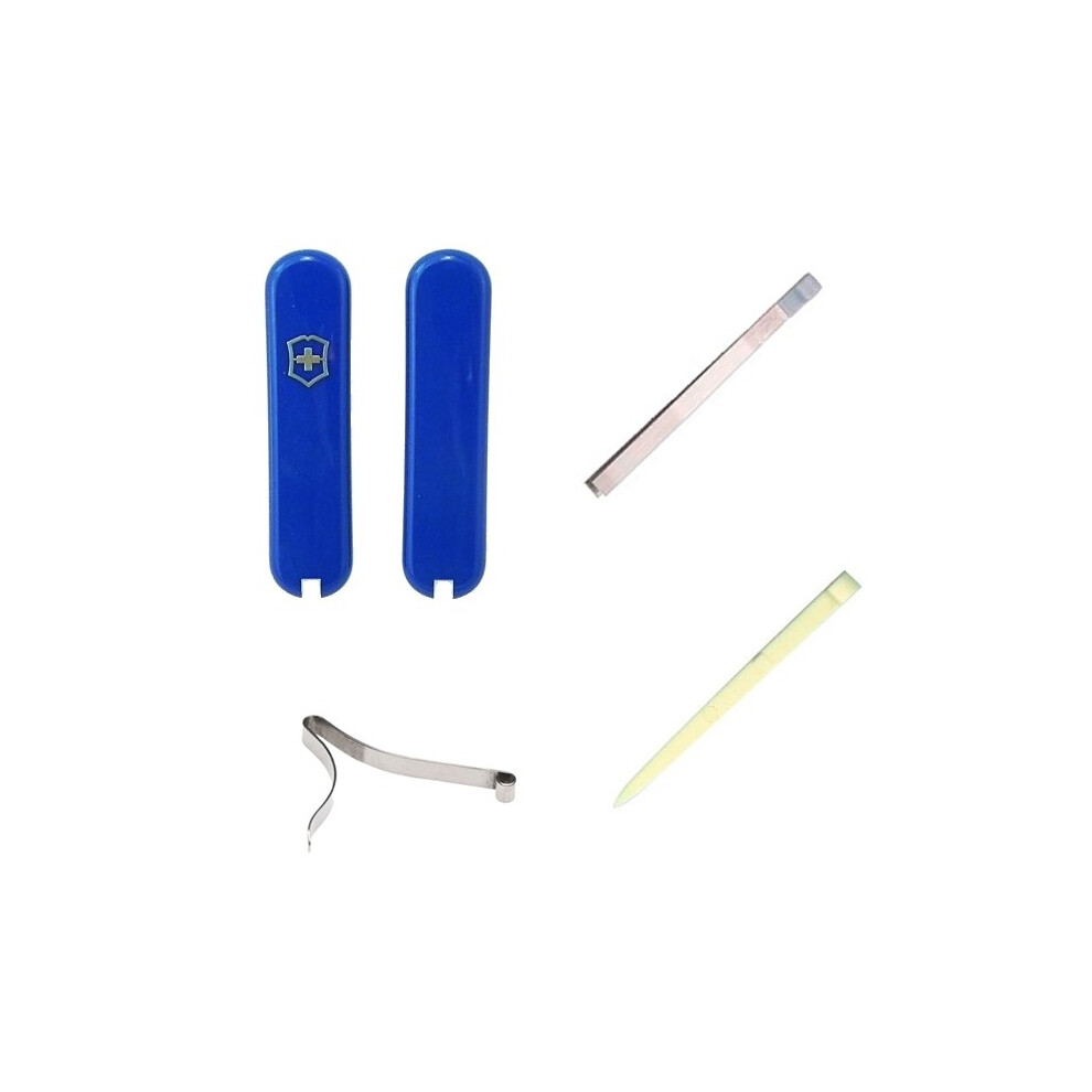 (Translucent Blue) Victorinox 58mm Swiss Army Knife Spares - Tweezers Toothpick Spring Handles