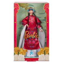 Barbie Signature Bambola del Capodanno Cinese, Collezionabile in Robe Rossa con Accessori Tradizionali